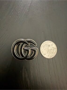 Gucci | Jewelry | Gucci Gg Line Stone Pin Badge Brooch Gold | Poshmark